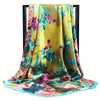 Colorful Floral Print Square Scarf