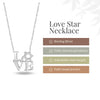 Sterling Love/Cz Star Necklace