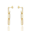 Cz Paperclip Link Earrings
