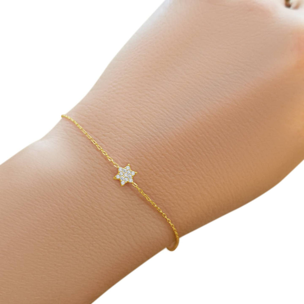 Tiny CZ Star of David Bracelet