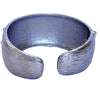 Hinged Textured Cuff Bracelet with Crystal Clover Detail