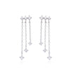 Three In A Row Delicate Chain & CZ Earrings