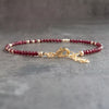 Wine and Gold Beaded Bracelet