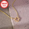 Delicate Sterling and CZ Clover Necklace