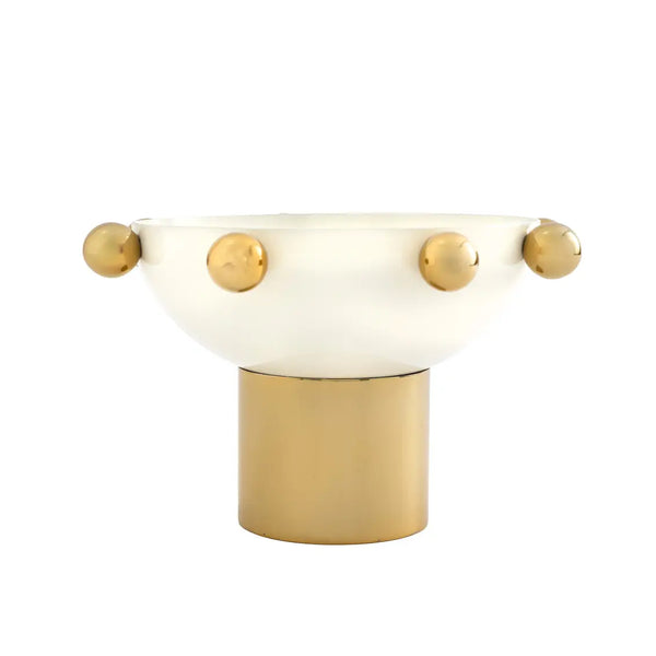 Cream and Gold Decorative Bowl