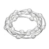 Set of 5 Pearl and Metal Bar Stretch Bracelets
