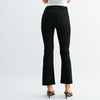 Black High Rise Tonal Crop Flare Jeans
