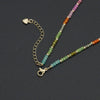 Multi-Color Cubic Zirconia Faceted Bead Necklace