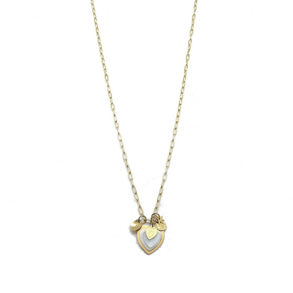 Heart Paperclip Charm Necklace