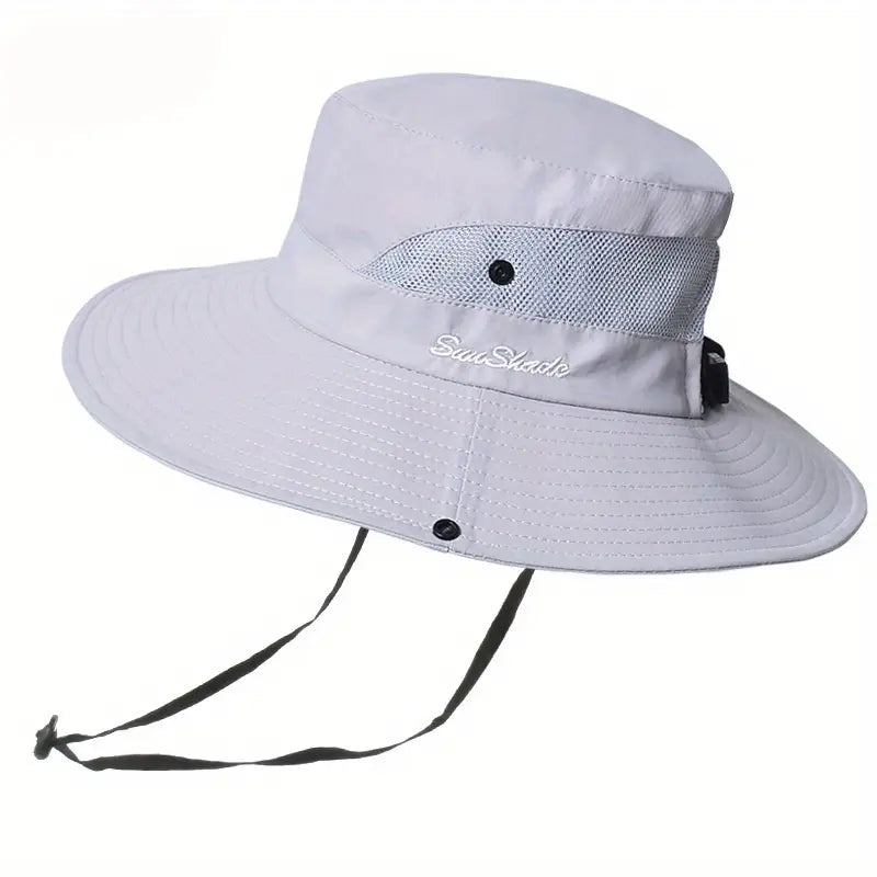 50+ SPF Adjustable SunShade Sun Hat With Strap And Ponytail Slot