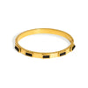 Goldtone Square Color Crystal Bangle Bracelet