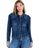 Cuffed Denim Dark Blue Jacket