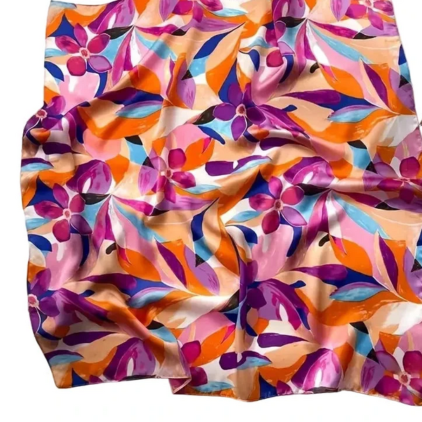 Silky Square Floral Scarf