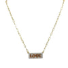 Pave Love ID Plate Necklace