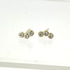 Small Triple Circles Gold Stud Earrings