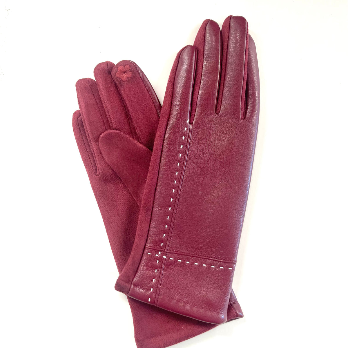 Text Friendly Faux Leather Stitch Gloves – Accessorize Me