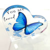 Heart Shaped Acrylic Butterfly Plaque