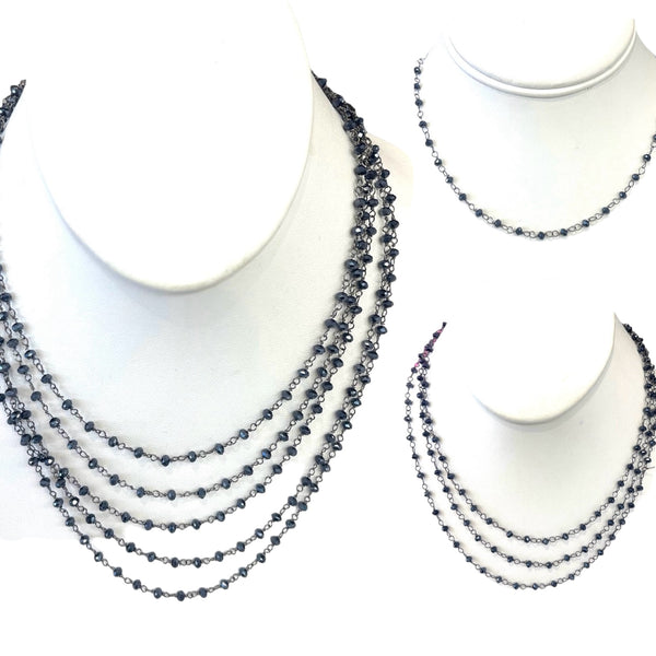 Single, Triple And Quadruple Beaded Chain Necklaces