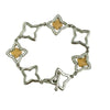 CZ Silver Flower Bracelet with Yellow Stones