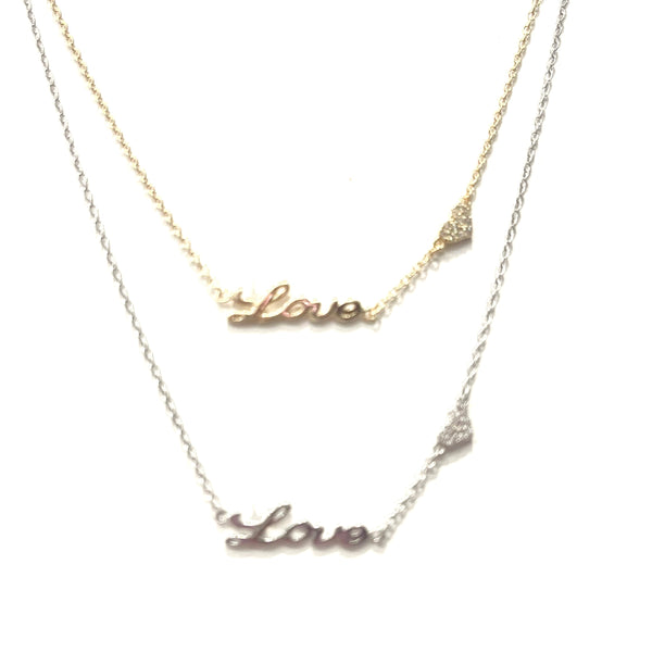 Love Pave Heart Necklace