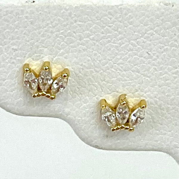 Crown Marquis CZ Stud Earrings
