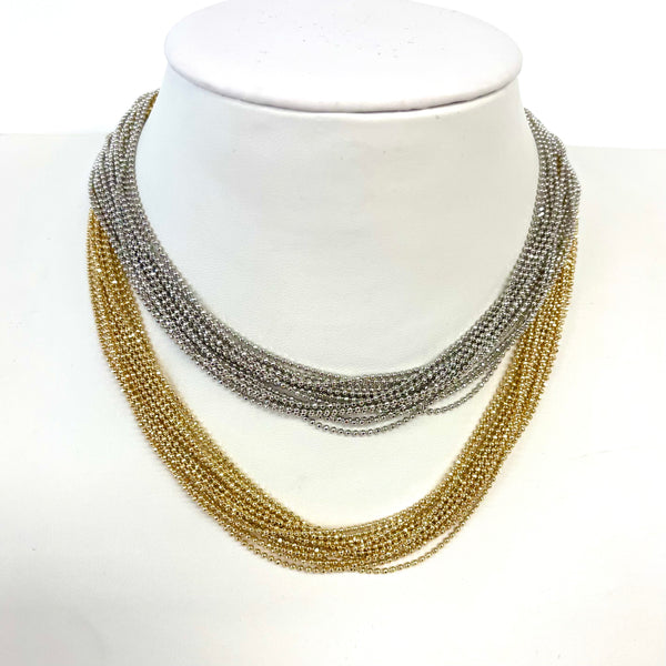 Multi-Strand Magnetic Ball Chain Necklace