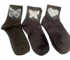 Shiny Crystal Butterfly And Heart Socks
