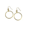 Gold Circle Earrings With Bezel Set Crystal
