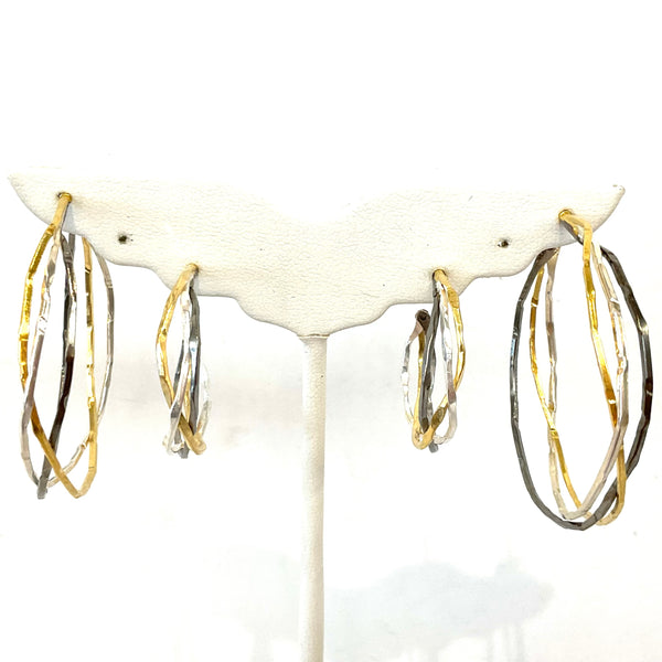 Sterling And Gold Mixed Metal Hoops