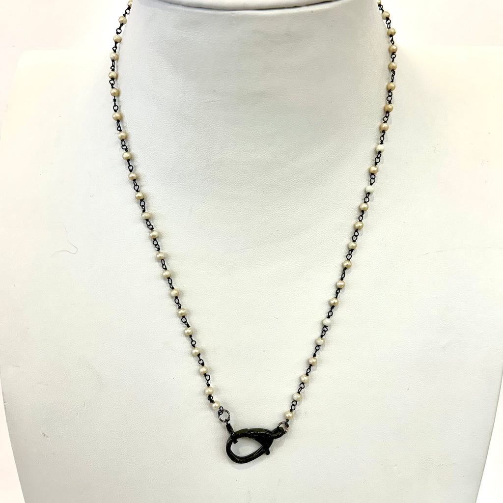 Pearl Wire Wrapped Necklace Chain