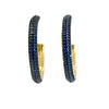 Black Or Royal Blue Crystal Hoop Earrings