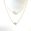 Sideways Sterling Initial Necklaces