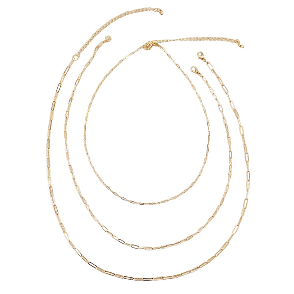 Triple The Fun Chain Link Necklace