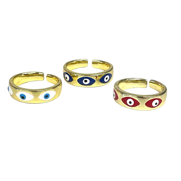 Adjustable Evil Eye Ring
