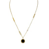 Mother of Pearl and Onyx Reversible Coin Necklace