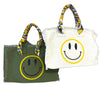 Smiley Face And Silk Scarf Canvas Tote