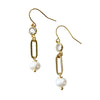 Gold And Pearl Paperclip Earrings