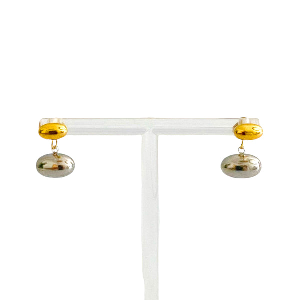 Two-Tone Mini Bean Earrings