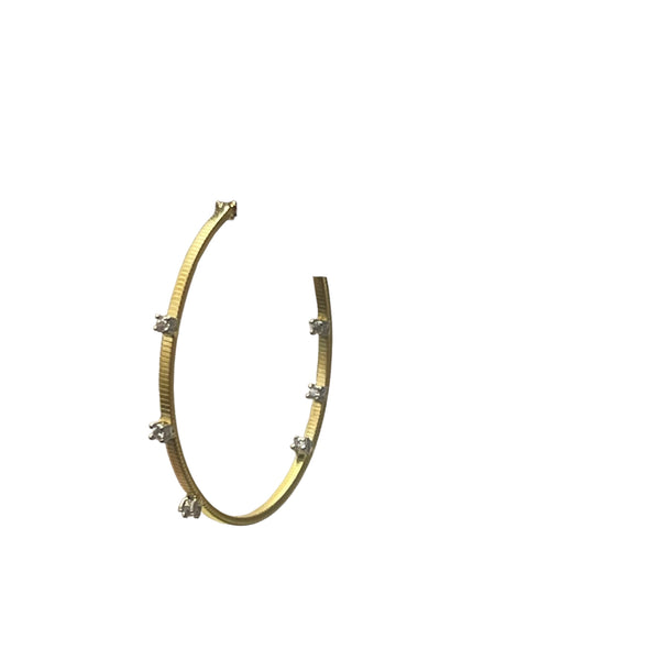 Small Inside Out Gold CZ Hoops