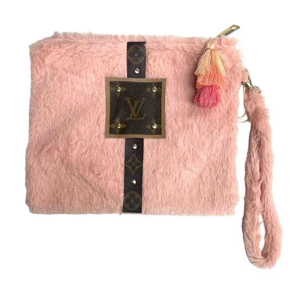 Upcycled Faux Fur Wristlet"