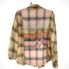 Pink & Green Flannel Shirt With CZ Embellishment Patches