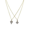 CZ Pave Heart Or Clover Charm Necklace