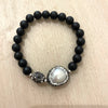 Pearl Or Black Beaded Stretch Bracelet