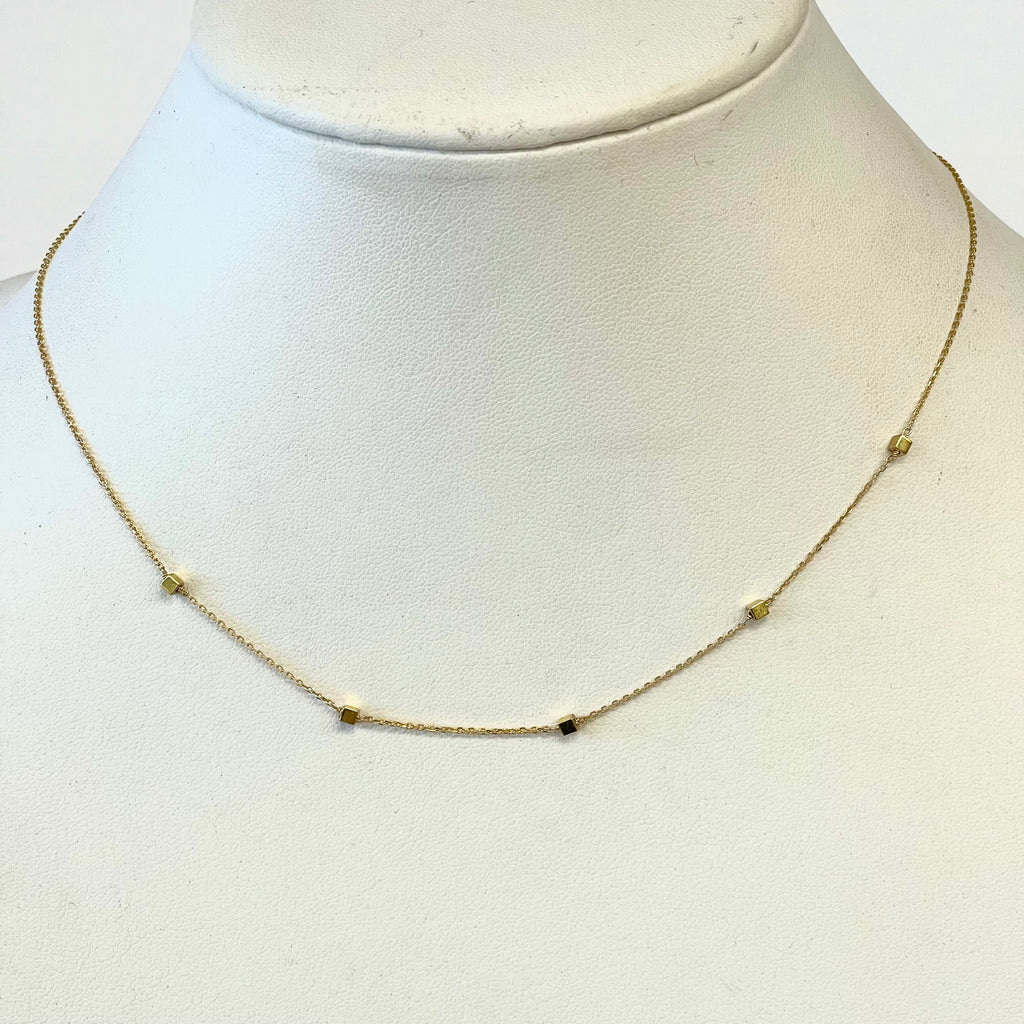 Gold On Gold Square Necklace