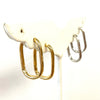 14K Or Sterling Silver Thin Rectangle Hoop Earrings