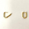 Sterling/14K Simple Mini Rectangle Hoop Earrings