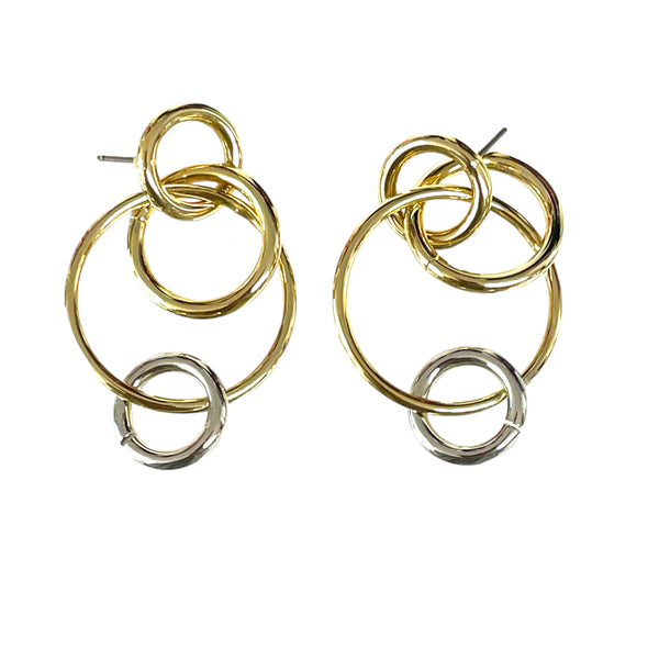 Two-toned Multi-Hoop Earrings