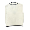 Cream V-Neck Sweater Vest With Black Trim