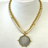 Three Layer Necklace With Coin Pendant