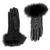Shiny Quilted Puffer Fox Trim Glove